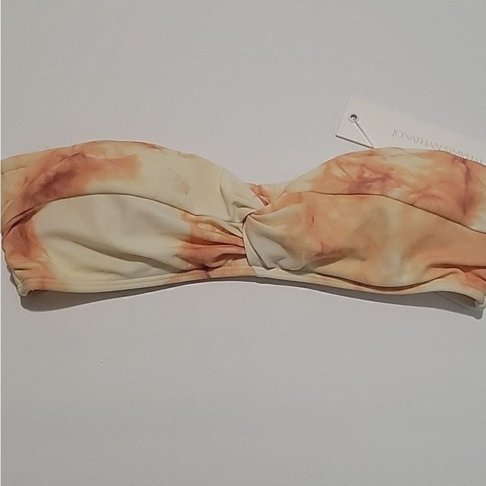 Jonathan Simkhai Orange Tie-Dye Bikini Top